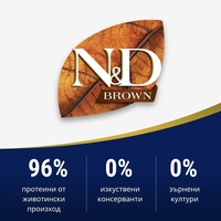 N&D Brown Dog Lamb Adult  Mini – Храна за кучета с кафява козина от мини породи ,с агнешко, спирулина и морков 2кг и 5кг