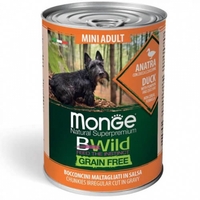 Monge BWild Grain Free Mini Adult with Duck – консерва с патица, тиква и тиквички, 400 g