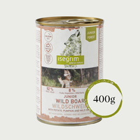 Isegrim Junior Wild boar, Potato & Pumpkin - консерва  за подрастващи кученца с глиган, картофи и тиква 400г