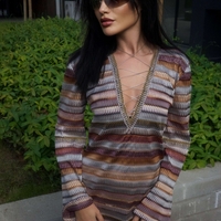 Мини рокля Chevron Lame