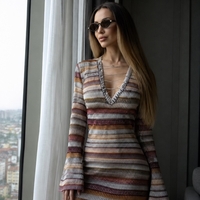 Мини рокля Chevron Lame
