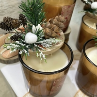 Ароматна КОЛЕДНА свещ - дървена капачка