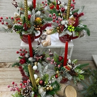 Красив КОЛЕДЕН свещник в чаша с една свещ