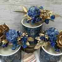 ДЕКОРИРАНИ ароматни свещи - сини