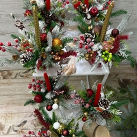 Красив КОЛЕДЕН свещник в чаша с една свещ