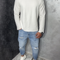 Мъжка Oversize Блуза с Външни Шевове в Бял Цвят 180