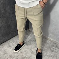 Мъжки Slim Fit Панталон в Бежов Цвят