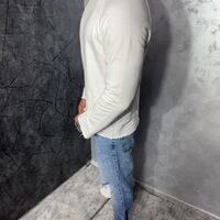 Мъжка Oversize Блуза с Външни Шевове в Бял Цвят 180