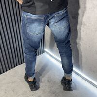 Мъжки Дънки Сини с Избелващ Ефект K900