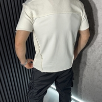 Тениска с Декоративни Шевове в Бяло