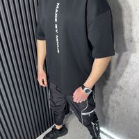 Спортен Екип - Тениска и Карго Панталон в Черен Цвят