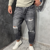 Мъжки Boyfriend Дънки в Тъмносив Цвят 3386