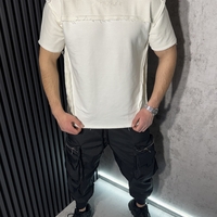 Тениска с Декоративни Шевове в Бяло