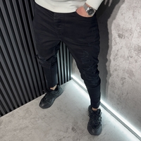 Мъжки Дънков Панталон с Разкъсани Детайли 9100