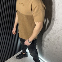 Тениска с Открити Шевове в Кафяв Цвят