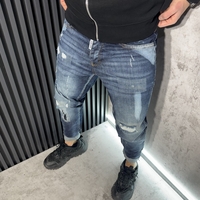 Мъжки Дънки в Синьо с Кръпки - 273 R1