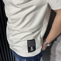 Тениска с Декоративни Кантове в Бяло