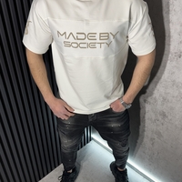 Тениска с Надписи в Бял Цвят