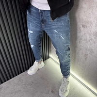 Мъжки Дънки Сини с Леки Разкъсвания 352 4