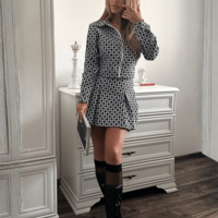 Сет от сако и мини пола - Черно и Бяло