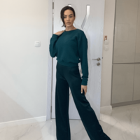 Ежедневен сет с широк панталон - Горско зелено