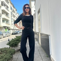 Ежедневен рипсен сет от 2 части – Черен