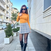 Блуза с висока яка — Горчица