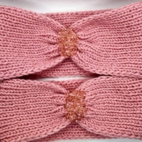 Дамски ръчно изплетени ленти за глава със стъклени кристали |