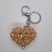 Ръчно изработен ключодържател сърце от стъклени кристали