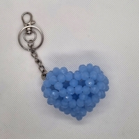 Ръчно изработен ключодържател сърце от стъклени кристали