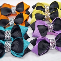 Ръчно изработени двуцветни панделки с камъни