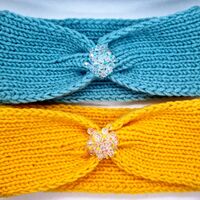 Ръчно изплетени детски ленти за глава със стъклени кристали