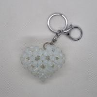 Ръчно изработен ключодържател сърце от стъклени кристали