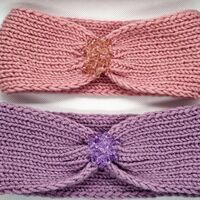 Дамски ръчно изплетени ленти за глава със стъклени кристали |