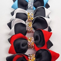 Ръчно изработени двуцветни панделки с камъни