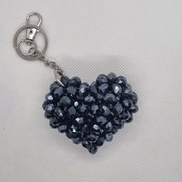 Ръчно изработен ключодържател сърце от стъклени кристали