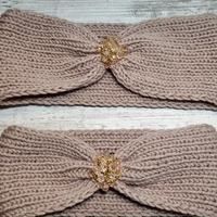 Дамски ръчно изплетени ленти за глава със стъклени кристали |