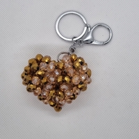 Ръчно изработен ключодържател сърце от стъклени кристали