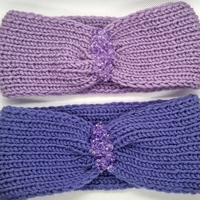 Дамски ръчно изплетени ленти за глава със стъклени кристали |