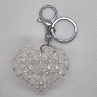 Ръчно изработен ключодържател сърце от стъклени кристали