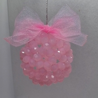 Ръчна коледна топка от стъклени кристали с панделка