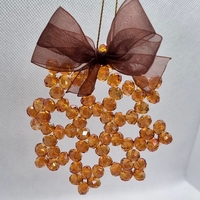 Ръчно изработена снежинка от стъклени кристали