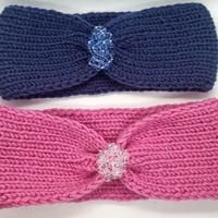 Дамски ръчно изплетени ленти за глава със стъклени кристали |