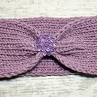 Ръчно изплетени детски ленти за глава със стъклени кристали