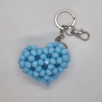 Ръчно изработен ключодържател сърце от стъклени кристали