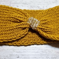 Дамски ръчно изплетени ленти за глава със стъклени кристали |