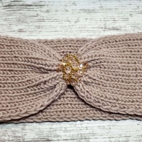 Дамски ръчно изплетени ленти за глава със стъклени кристали |