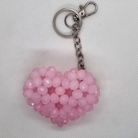 Ръчно изработен ключодържател сърце от стъклени кристали