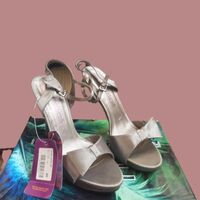 Дамски сиви сандали с  фейшън панделка 40 № Последни бройки