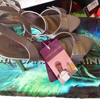 Дамски сиви сандали с  фейшън панделка 40 № Последни бройки